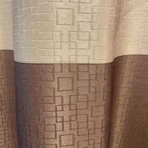 Like New Contemporary Shower Curtain with hooks and liners.